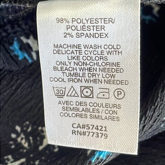 Ann Taylor Navy Print Off Shoulder Top - Picture 5 of 6